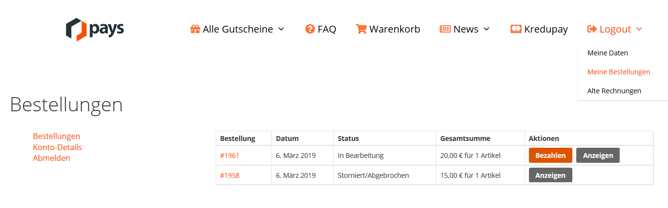 Rückzahlungsmöglichkeiten